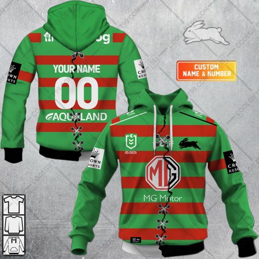 Personalized NRL South Sydney Rabbitohs Mix Jersey V2 Hoodie, T Shirt, Zip Hoodie, Sweatshirt | CoolGift99