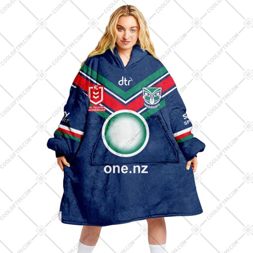 Personalized NRL New Zealand Warriors Mix Jersey Oodie, Flanket, Blanket Hoodie, Snuggie