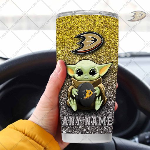 Personalized NHL Anaheim Ducks Baby Yoda Tumbler