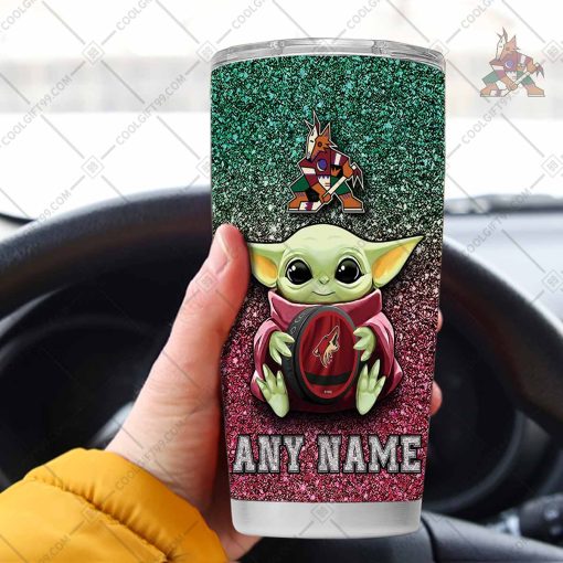 Personalized NHL Arizona Coyotes Baby Yoda Tumbler