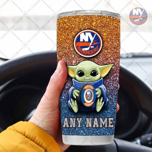 Personalized NHL New York Islanders Baby Yoda Tumbler