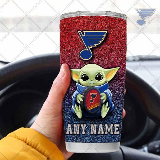 Personalized NHL St. Louis Blues Baby Yoda Tumbler