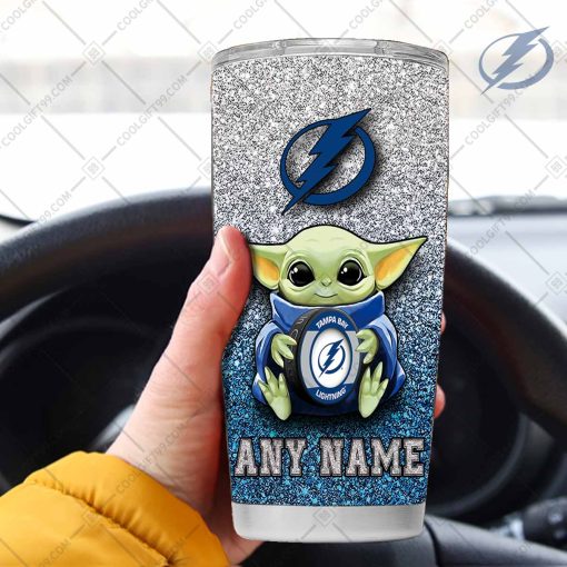 Personalized NHL Tampa Bay Lightning Baby Yoda Tumbler