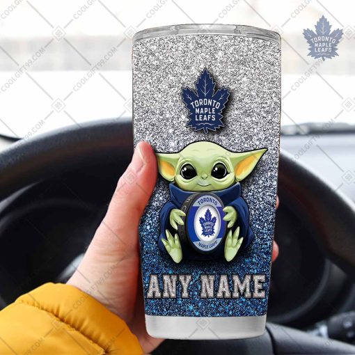 Personalized NHL Toronto Maple Leafs Baby Yoda Tumbler