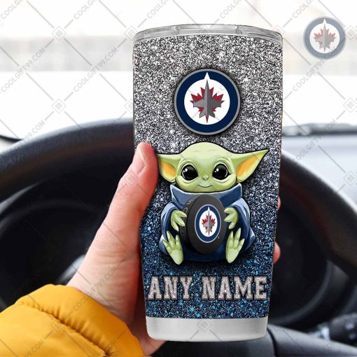 Personalized NHL Winnipeg Jets Baby Yoda Tumbler