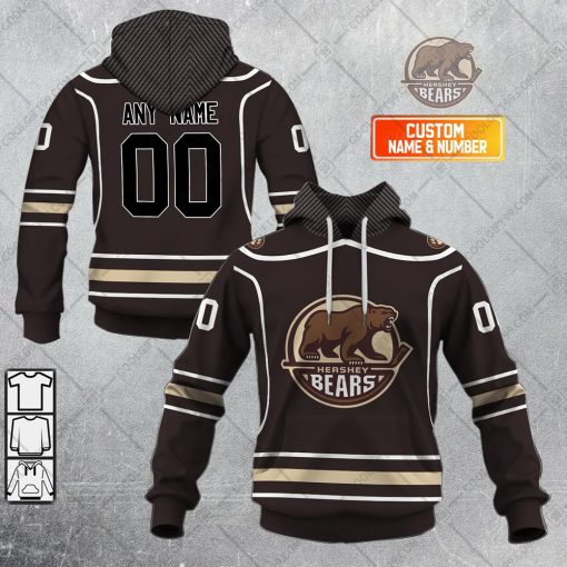 Personalized AHL Hershey Bears Color jersey Style Hoodie, T Shirt, Zip Hoodie, Sweatshirt | SuperGift99