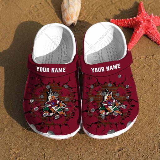 Personalized NHL Arizona Coyotes Broken Wall Crocs