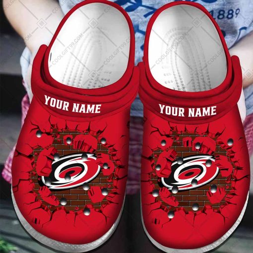 Personalized NHL Carolina Hurricanes Broken Wall Crocs