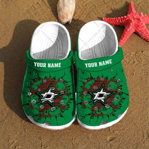 Personalized NHL Dallas Stars Broken Wall Crocs