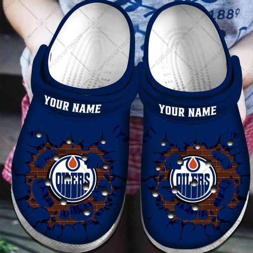 Personalized NHL Edmonton Oilers Broken Wall Crocs