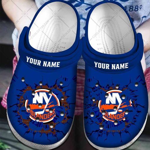 Personalized NHL New York Islanders Broken Wall Crocs