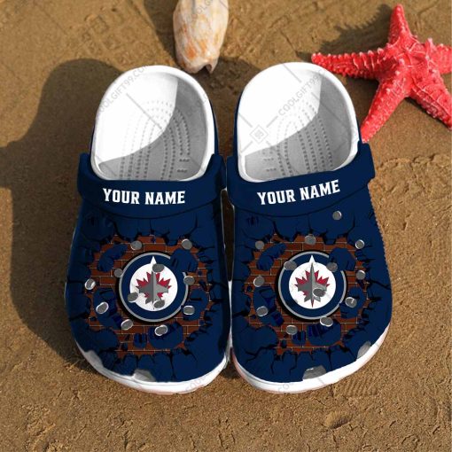 Personalized NHL Winnipeg Jets Broken Wall Crocs