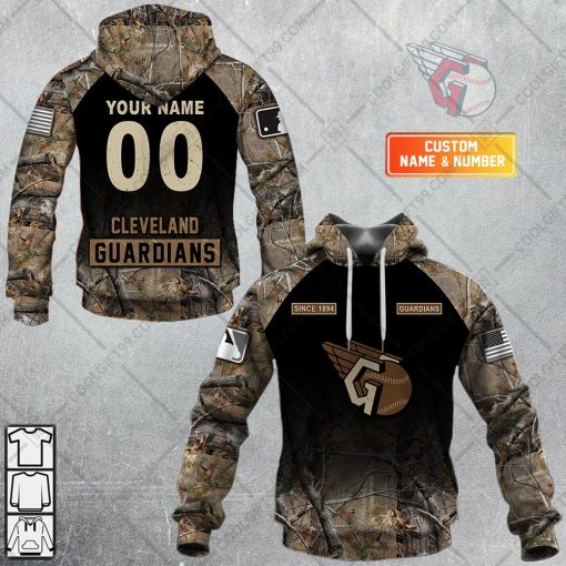 Personalized MLB Cleveland Guardians Hunting Camouflage Hoodie, T Shirt, Zip Hoodie, Sweatshirt | SuperGift99