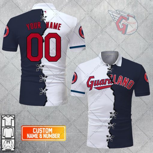 Personalized MLB Cleveland Guardians Mix jersey Style Polo Shirt