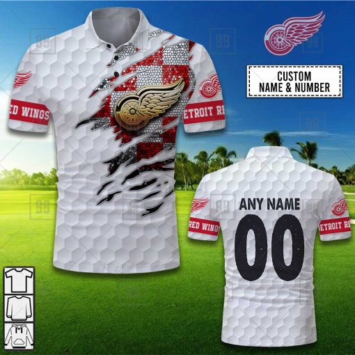 Personalized Golf Mix NHL Detroit Red Wings Polo Shirt | SuperGift99