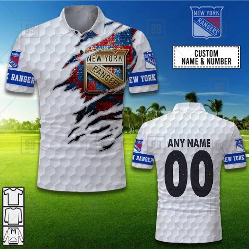 Personalized Golf Mix NHL New York Rangers Polo Shirt | SuperGift99