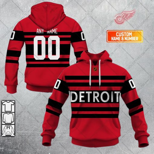 Personalized NHL Detroit Red Wings Reverse Retro 2223 Style | Hoodie, T Shirt, Zip Hoodie, Sweatshirt