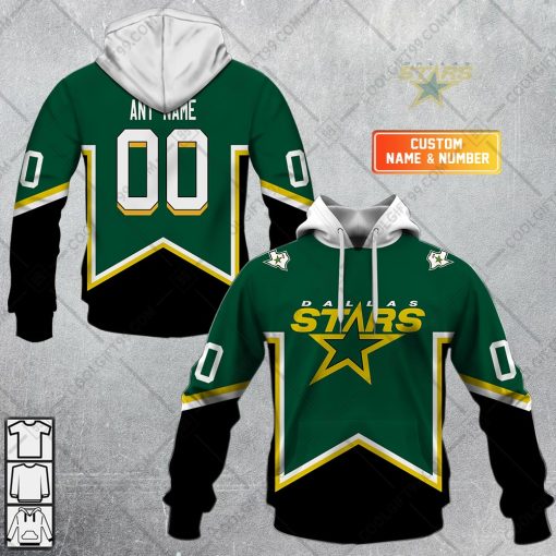 Personalized NHL Dallas Stars Vintage Jersey Style Hoodie, T Shirt, Zip Hoodie, Sweatshirt