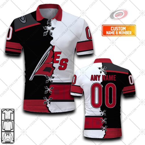 Personalized NHL Carolina Hurricanes Mix Jersey Style Polo Shirt | SuperGift99