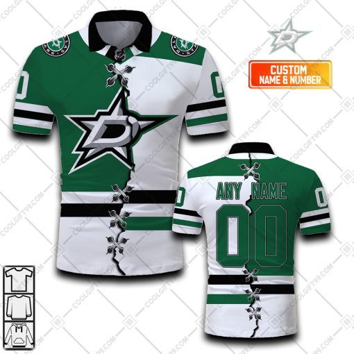 Personalized NHL Dallas Stars Mix Jersey Style Polo Shirt | SuperGift99