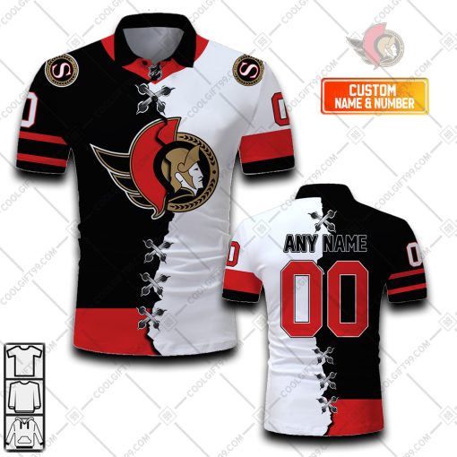 Personalized NHL Ottawa Senators Mix Jersey Style Polo Shirt | SuperGift99