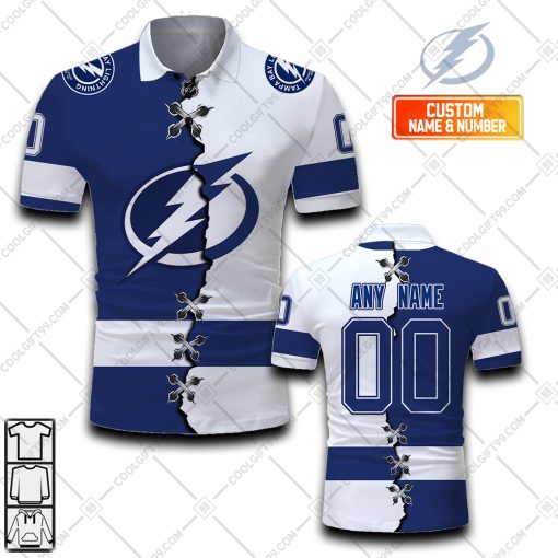 Personalized NHL Tampa Bay Lightning Mix Jersey Style Polo Shirt | SuperGift99