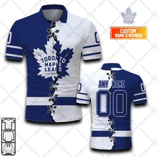 Personalized NHL Toronto Maple Leafs Mix Jersey Style Polo Shirt | SuperGift99