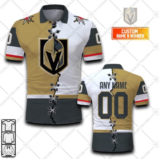 Personalized NHL Vegas Golden Knights Mix Jersey Style Polo Shirt | SuperGift99