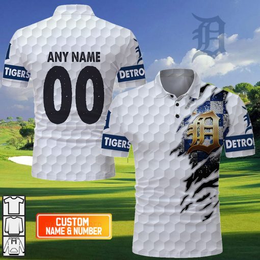 Personalized MLB Detroit Tigers Mix Golf Style Polo Shirt | SuperGift99