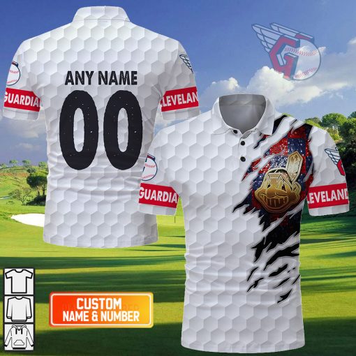 Personalized MLB Cleveland Guardians Mix Golf Style Polo Shirt | SuperGift99