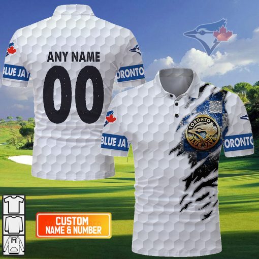 Personalized MLB Toronto Blue Jays Mix Golf Style Polo Shirt | SuperGift99