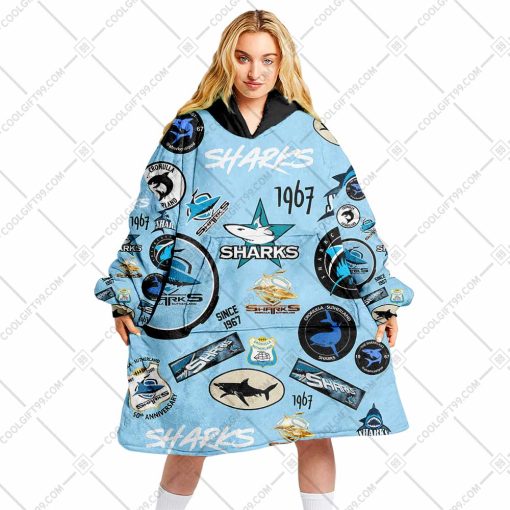 NRL Cronulla Sutherland Sharks Season Logo | Oodie, Flanket, Blanket Hoodie, Snuggie