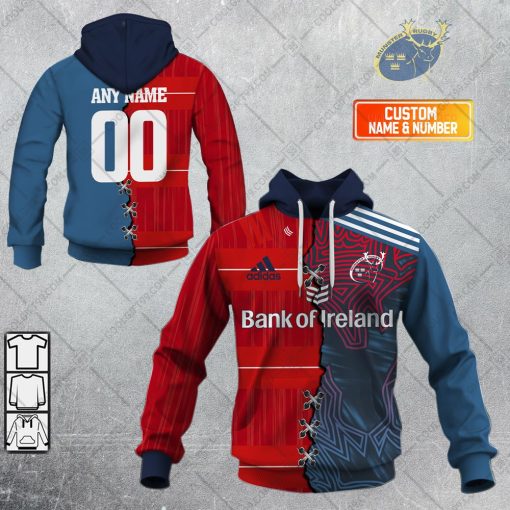 Personalized IRFU Munster Rugby Mix Jersey Style | Hoodie, T Shirt, Zip Hoodie, Sweatshirt
