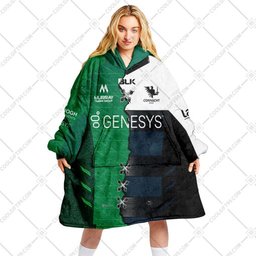 Personalized IRFU Connacht Rugby 2023 Mix Jersey Style | Oodie, Flanket, Blanket Hoodie, Snuggie