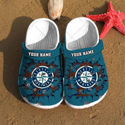 Personalized MLB Seattle Mariners Broken Wall Crocs