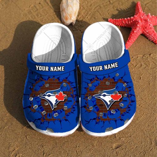 Personalized MLB Toronto Blue Jays Broken Wall Crocs