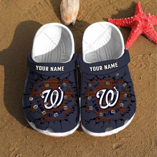 Personalized MLB Washington Nationals Broken Wall Crocs