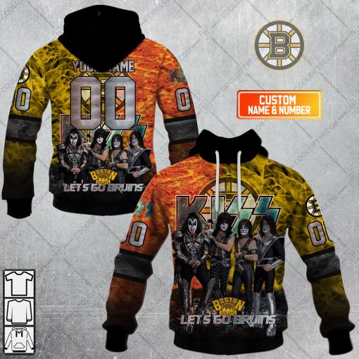 Personalized NHL Boston Bruins x Kiss Band V1 | Hoodie, T Shirt, Zip Hoodie, Sweatshirt