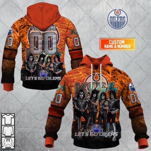 Personalized NHL Edmonton Oilers x Kiss Band V1 | Hoodie, T Shirt, Zip Hoodie, Sweatshirt