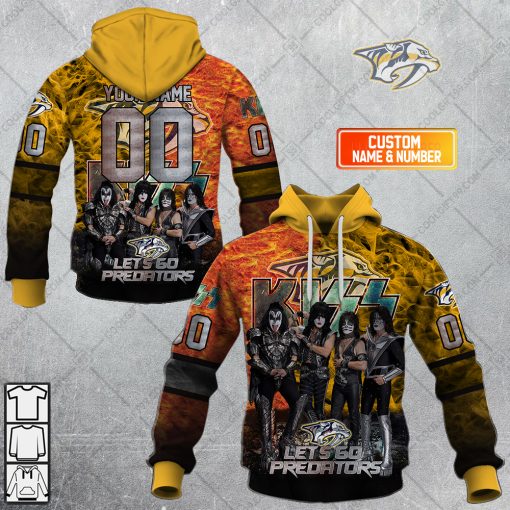 Personalized NHL Nashville Predators x Kiss Band V1 | Hoodie, T Shirt, Zip Hoodie, Sweatshirt