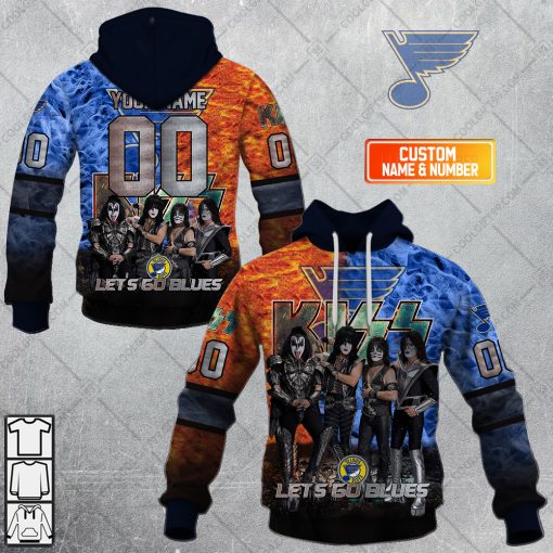 Personalized NHL St. Louis Blues x Kiss Band V1 | Hoodie, T Shirt, Zip Hoodie, Sweatshirt