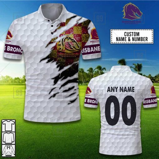 Personalized Golf NRL Brisbane Broncos Polo Shirt