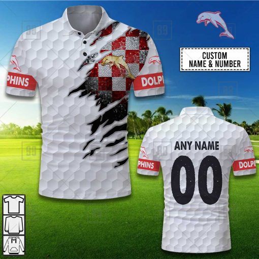 Personalized Golf NRL Dolphins Polo Shirt