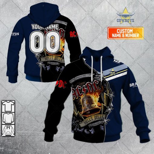 Personalized NRL North Queensland Cowboys x AC/DC | Hoodie, T Shirt, Zip Hoodie, Sweatshirt