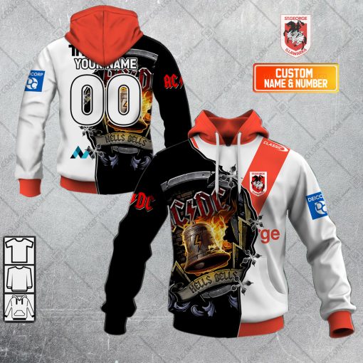 Personalized NRL St. George Illawarra Dragons x AC/DC | Hoodie, T Shirt, Zip Hoodie, Sweatshirt