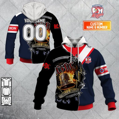 Personalized NRL Sydney Roosters x AC/DC | Hoodie, T Shirt, Zip Hoodie, Sweatshirt