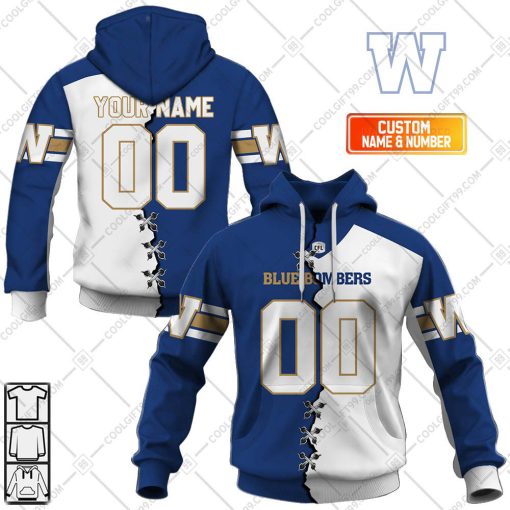 Personalized CFL Winnipeg Blue Bombers Mix Jersey Style | Hoodie, T Shirt, Zip Hoodie, Sweatshirt