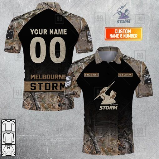 Personalized NRL Melbourne Storm Camouflage Polo Shirt
