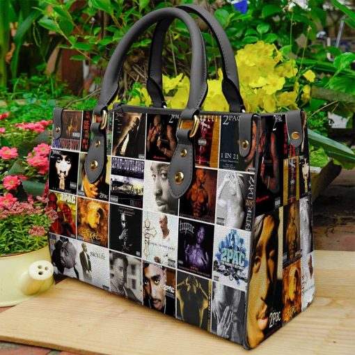 2Pac Collage Ladies Leather Handbag