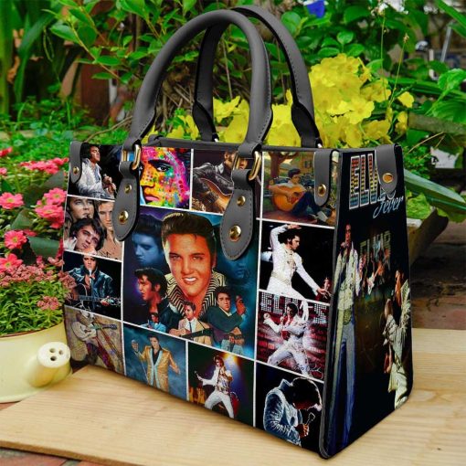 Elvis Collage Ladies Leather Handbag V2